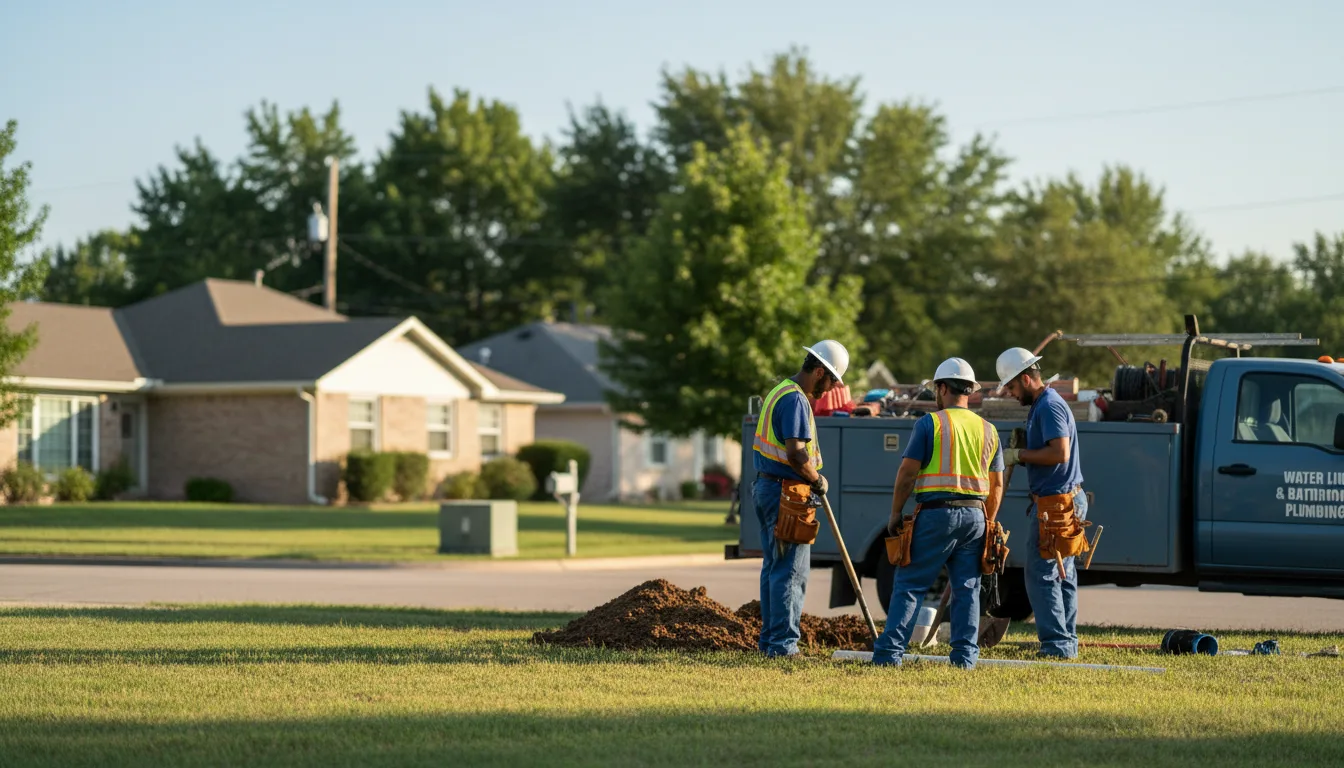 Residential water line and bathroom plumbing service in Grantville, KS